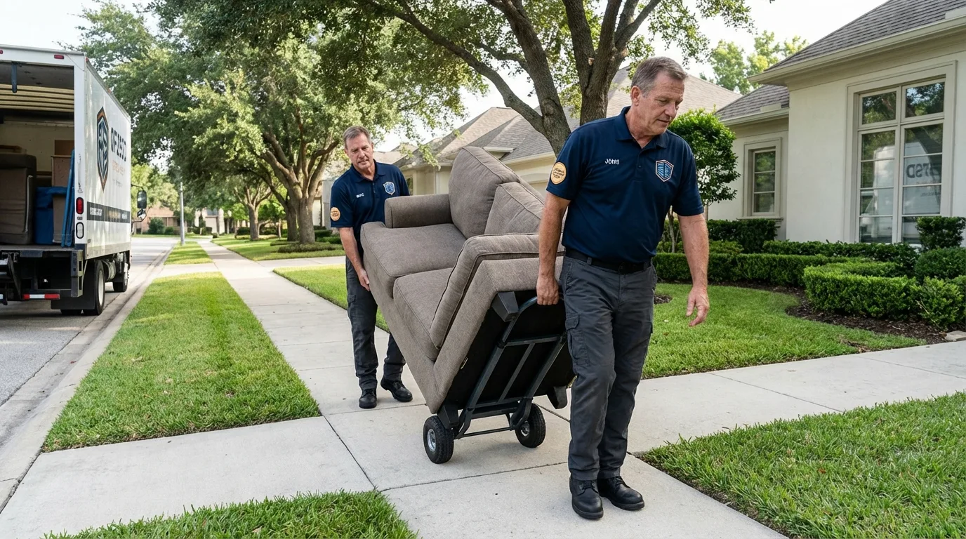 Local residential moving crew loading furniture in Beverly Hills, FL